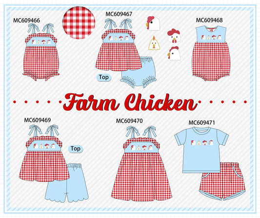 *February ETA* - Red Chicken Embroidery Gingham