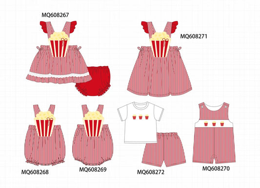*March ETA*Red Popcorn Applique Stripe