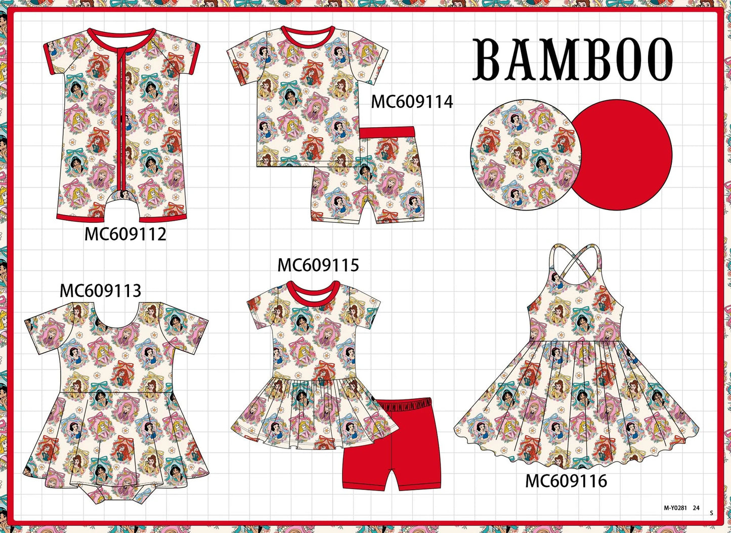 *February ETA* - Red Princess Print Bamboo