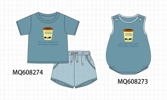 *March ETA* Teal Ice Cream Embroidery Boy